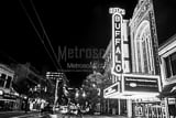 Horizontal Sheas Buffalo Theater Sign at Night cityscape black and white Pictures
