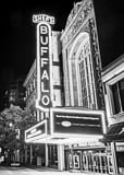 Vertical Sheas Buffalo Theater Sign at Night cityscape black and white Pictures
