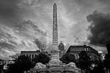 Horizontal The William McKinley Monument in Niagra Square cityscape black and white Pictures