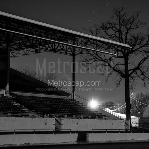 The Canfield Fairgrounds at Night -- Canfield Black and White Photos