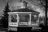 Horizontal The Canfield Green Gazebo black and white Photos