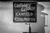 Horizontal The Shadow of an Old Texaco Gas Pump black and white Pictures