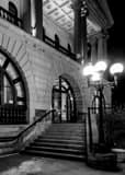 Vertical The Stark County Courthouse Steps black and white Photography