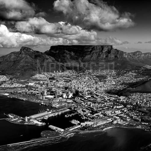 The Cape Town City Bowl -- Cape Town Black and White Photography