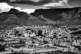 Horizontal Downtown Cape Town and Devils Peak black and white Photos
