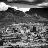 Square Downtown Cape Town and Devils Peak black and white Photos