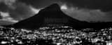 Panoramic The Gardens District at Lions Head at Night black and white Photos