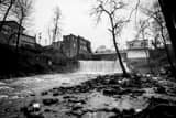 Horizontal Stones and Debris Downstream of Chagrin Falls black and white Photos