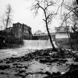 Square Stones and Debris Downstream of Chagrin Falls black and white Photos