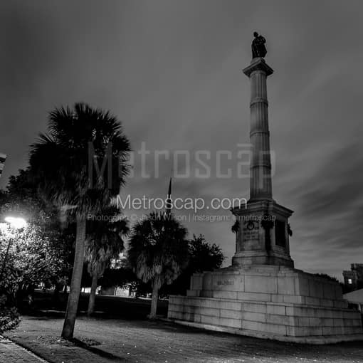 The Calhoun Monument in Marion Square -- Charleston Black and White Photography