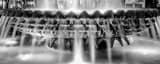 Panoramic The Pineapple Fountain at Night black and white Photography