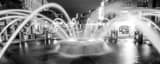 Panoramic The Charleston Waterfront Fountain black and white Photography
