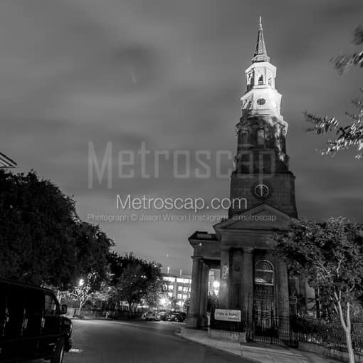 Saint Phillips Church in Charleston -- Charleston Black and White Photography