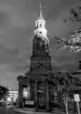 Vertical Saint Phillips Church in Charleston black and white Photography