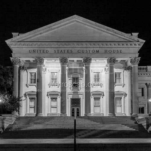 Charleston Black and White Photography of The United States Custom House in Charleston The United States Custom House in Charleston -- Charleston Black and White Photography