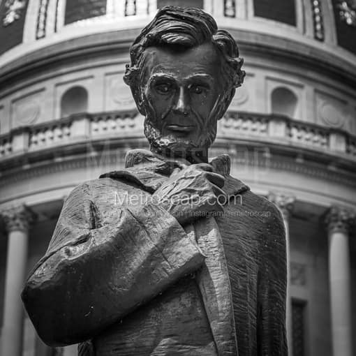 Charleston WV Black and White Photos of Abraham Lincoln Statue at the West Virginia State Capitol Building Abraham Lincoln Statue at the West Virginia State Capitol Building -- Charleston WV Black and White Photos