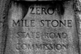 Horizontal Charleston WV Zero Mile Stone Marker black and white Photos