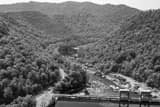 Horizontal Hawks Nest Dam black and white Photos