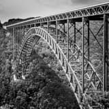 Square The New River Gorge Bridge black and white Photos