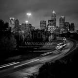Square Rush Hour Traffic in Downtown Charlotte black and white Photos