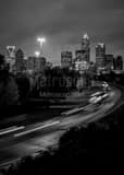 Vertical Rush Hour Traffic in Downtown Charlotte black and white Photos