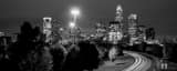 Panoramic The Charlotte Skyline black and white Photos