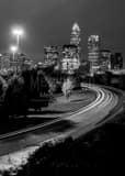 Vertical The Charlotte Skyline black and white Photos
