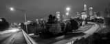 Panoramic The View from the Sixth Street Bridge over I-77 in Downtown Charlotte black and white Photos