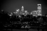 Horizontal The Charlotte Skyline from the Charlotte School of Law black and white Photos