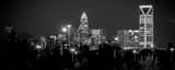 Panoramic The Charlotte Skyline from the Charlotte School of Law black and white Photos