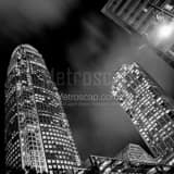 Square The Charlotte Downtown Core Buildings at Night black and white Photos