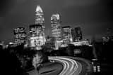 Horizontal The Downtown Charlotte Skyline black and white Photos