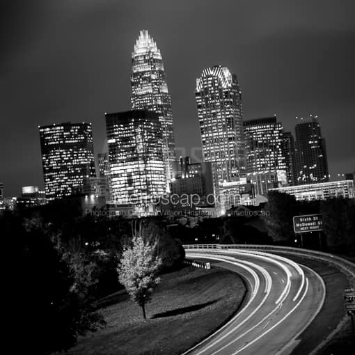 The Downtown Charlotte Skyline -- Charlotte Black and White Photos