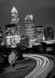 Vertical The Downtown Charlotte Skyline black and white Photos