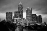 Horizontal The Downtown Charlotte Skyline at Dusk black and white Photos