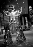 Vertical The Firebird Sculpture on Tryon in Downtown Charlotte black and white Photos