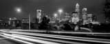 Panoramic Traffic over I-77 in Downtown Charlotte black and white Photos