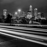 Square Traffic over I-77 in Downtown Charlotte black and white Photos