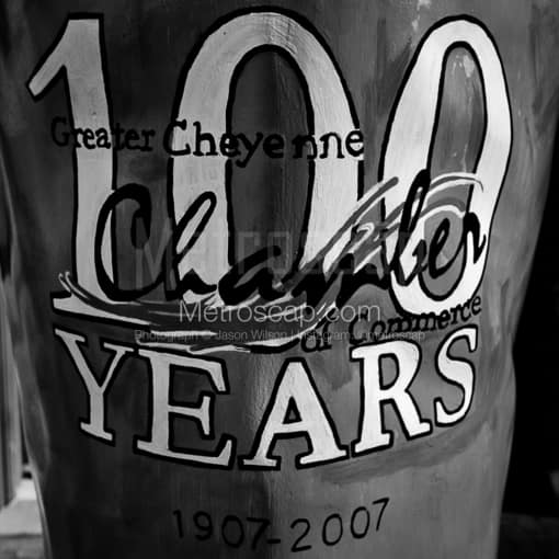 A 100 Years Mural Cowboy Boot -- Cheyenne Black and White Photos