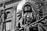 Horizontal The Chief Washakie Statue in Cheyenne black and white Pictures