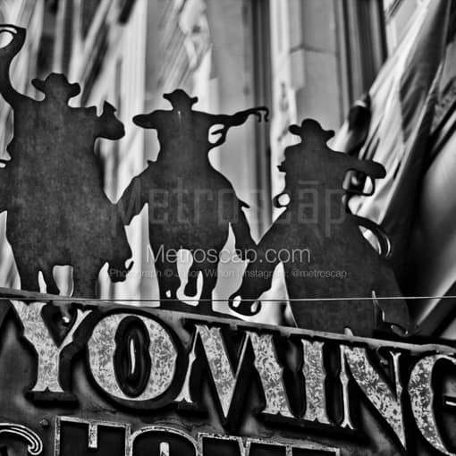 Silhouette of Cowboys Riding Horses -- Cheyenne Black and White Photos