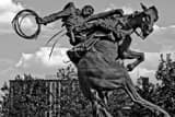 Horizontal The Spirit of Wyoming Statue black and white Pictures