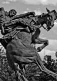 Vertical The Spirit of Wyoming Statue black and white Pictures