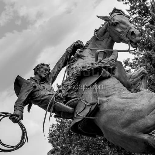 The Spirit of Wyoming Statue in Cheyenne -- Cheyenne Black and White Photos