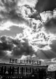 Vertical The Wrangler in Downtown Cheyenne Wyoming black and white Pictures
