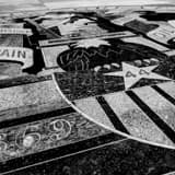 Square Wyoming State Seal on the Capitol Grounds black and white Pictures