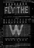 Vertical The FLY-THE-W Message in the Anthem Building at Night landscape black and white Photography