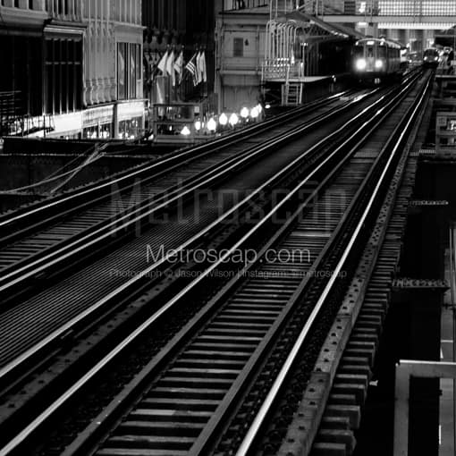L Rails -- Chicago Black and White Photography