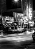 Vertical Addison and Clark South of Wrigley Field landscape black and white Photography