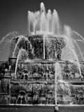 Vertical Close Up of Buckingham Fountain landscape black and white Photography